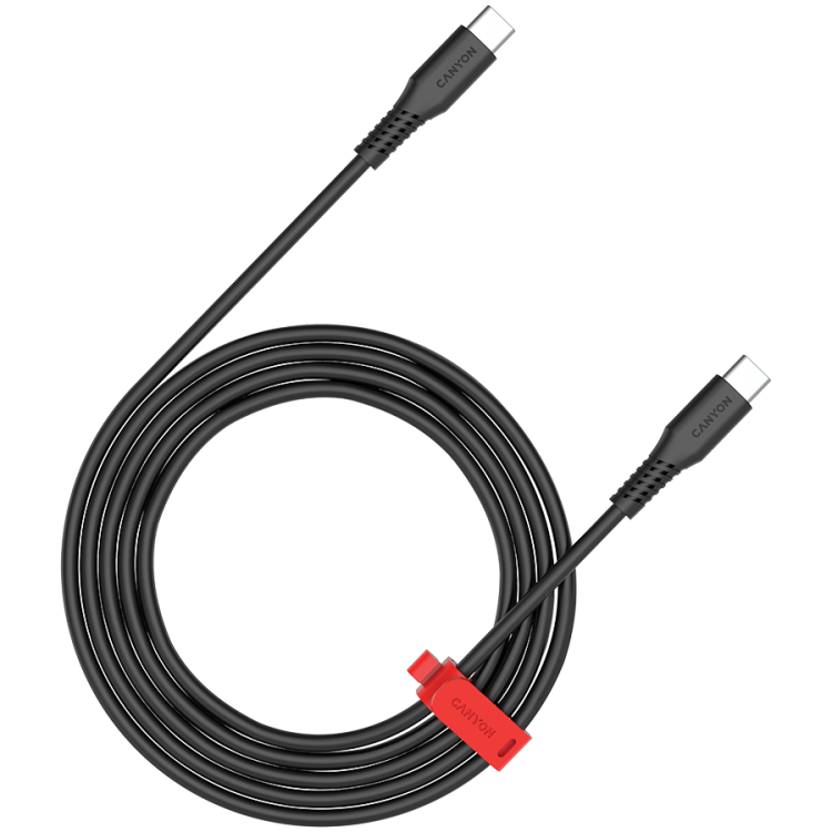 Canyon USB Type C към USB Type C 60W кабел 2 метра черен артикул CNS-CC60SC20B Canyon USB Type C към USB Type C 60W кабел 2 метра черен артикул CNS-CC60SC20B