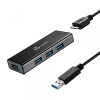 USB 3.0 хъб 4 порта JUH340 черен