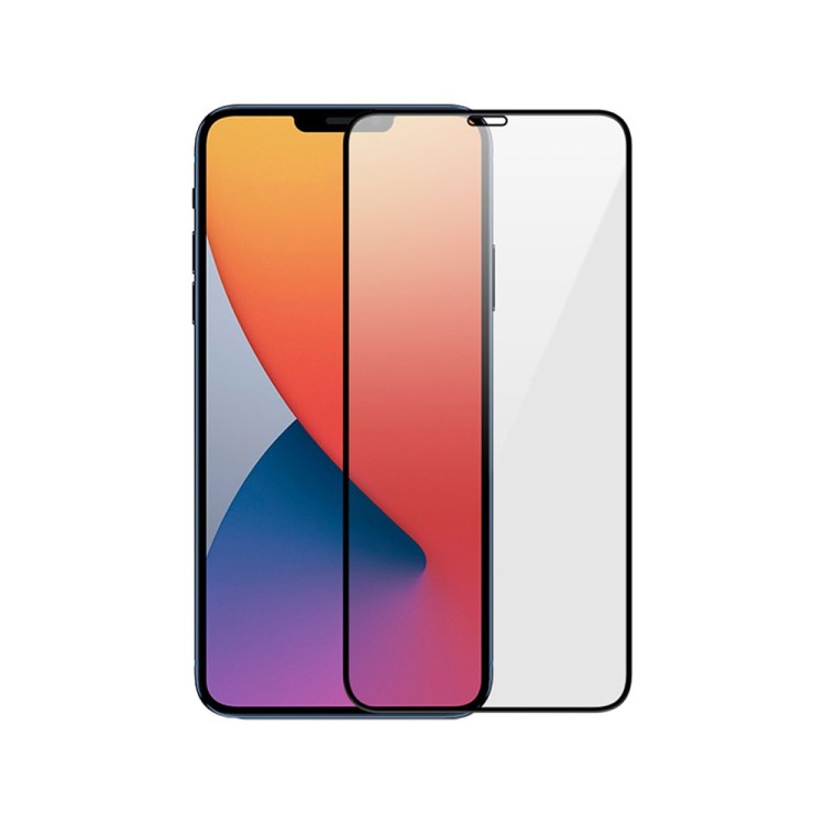 Стъклен протектор DeTech 5D за iPhone 12 черен артикул 52643